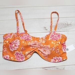Old Navy Printed Ruffle-Trim Ruched Bikini Swim Top Small - New With Tags